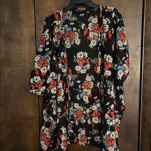Speed Limit Black Floral Kimono